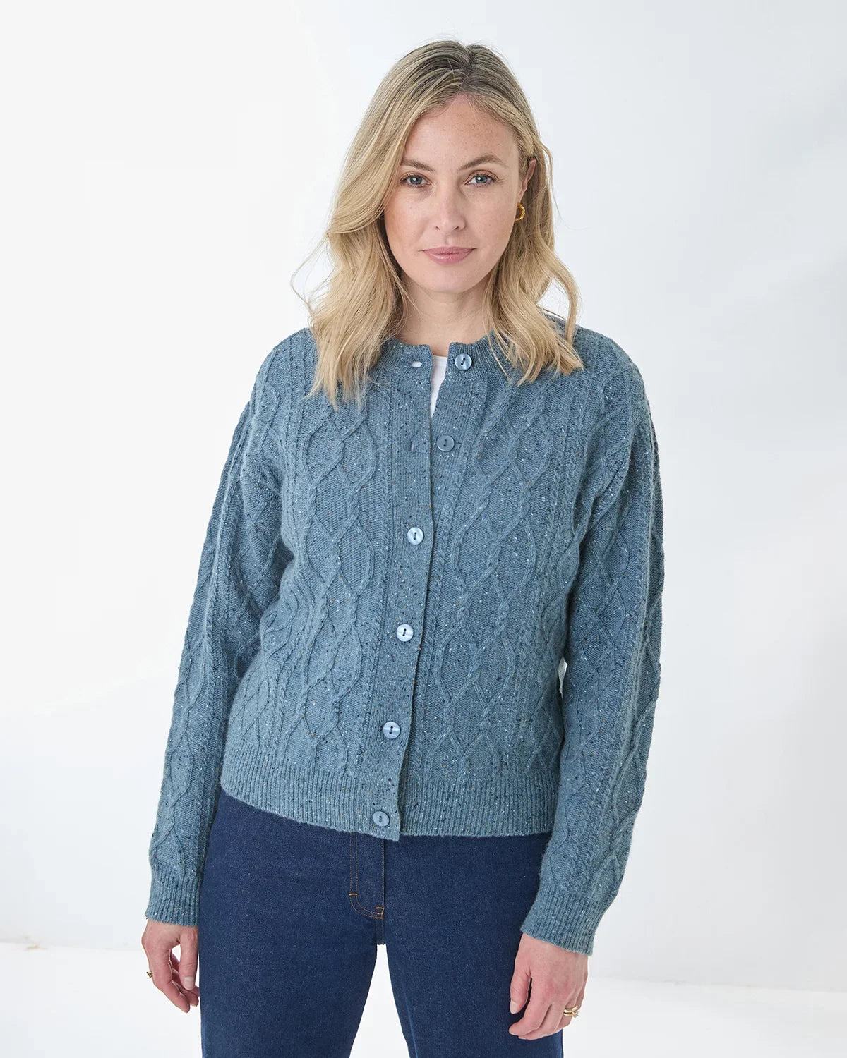 Addison Cable Knit Wool Rich Cardigan