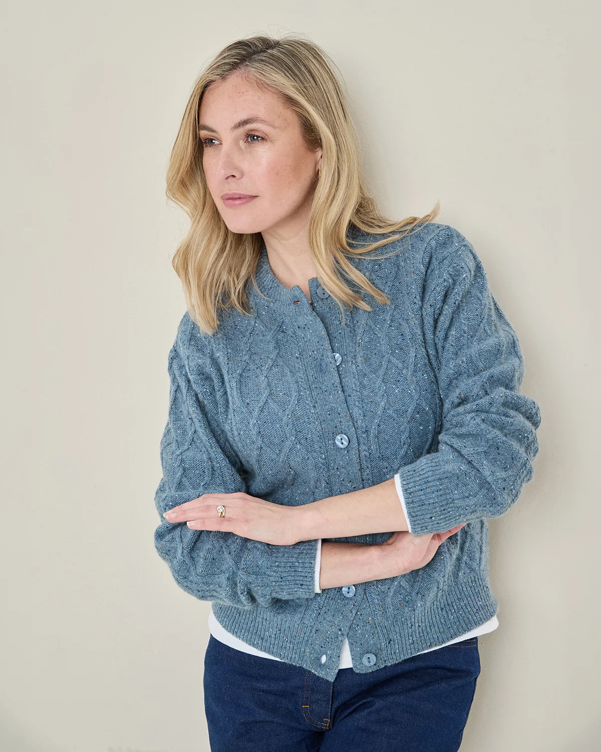 Addison Cable Knit Wool Rich Cardigan
