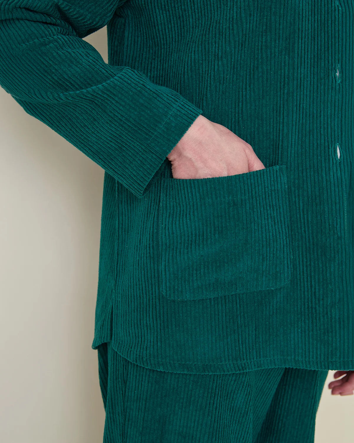 Alexis Emerald Green Cord Shirt Style Jacket