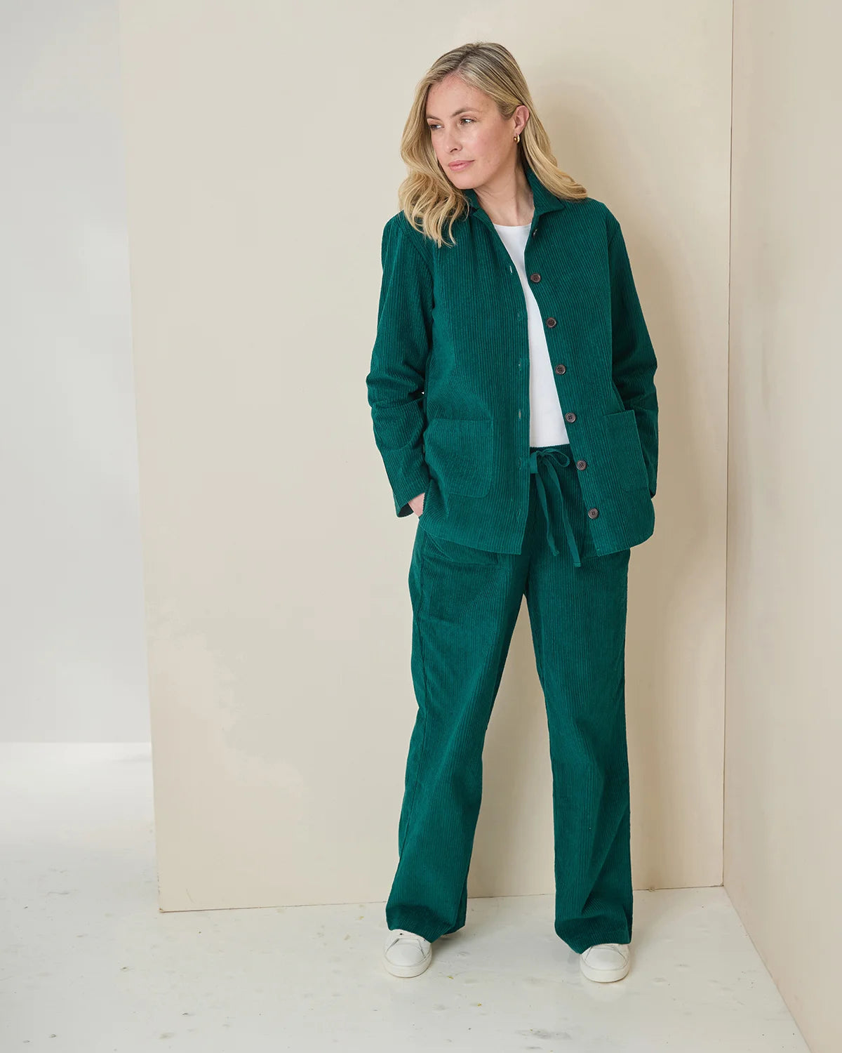 Alexis Emerald Green Cord Shirt Style Jacket