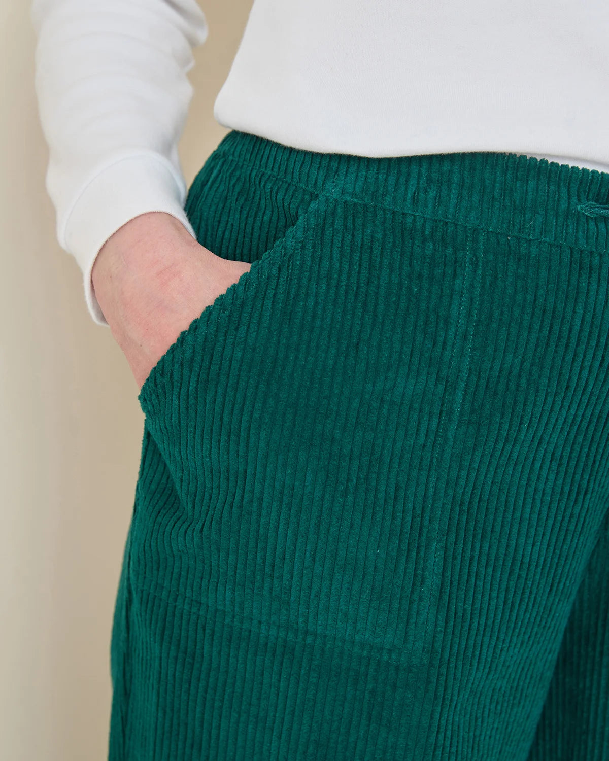 Alexis Emerald Green Cord Pull On Trousers