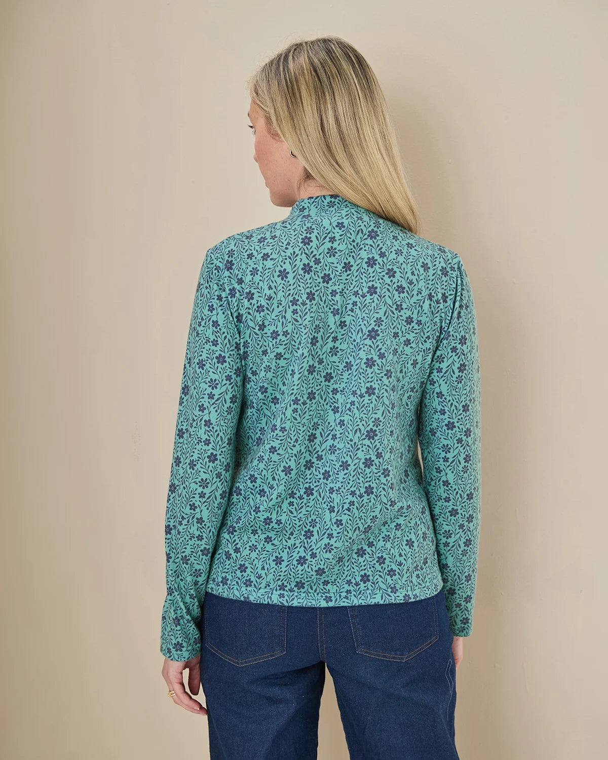 Aliyah Floral Turtle Neck Long Sleeved Top