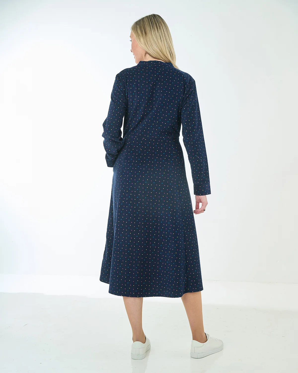 Amara Spotted Baby Cord Long Sleeve Dress