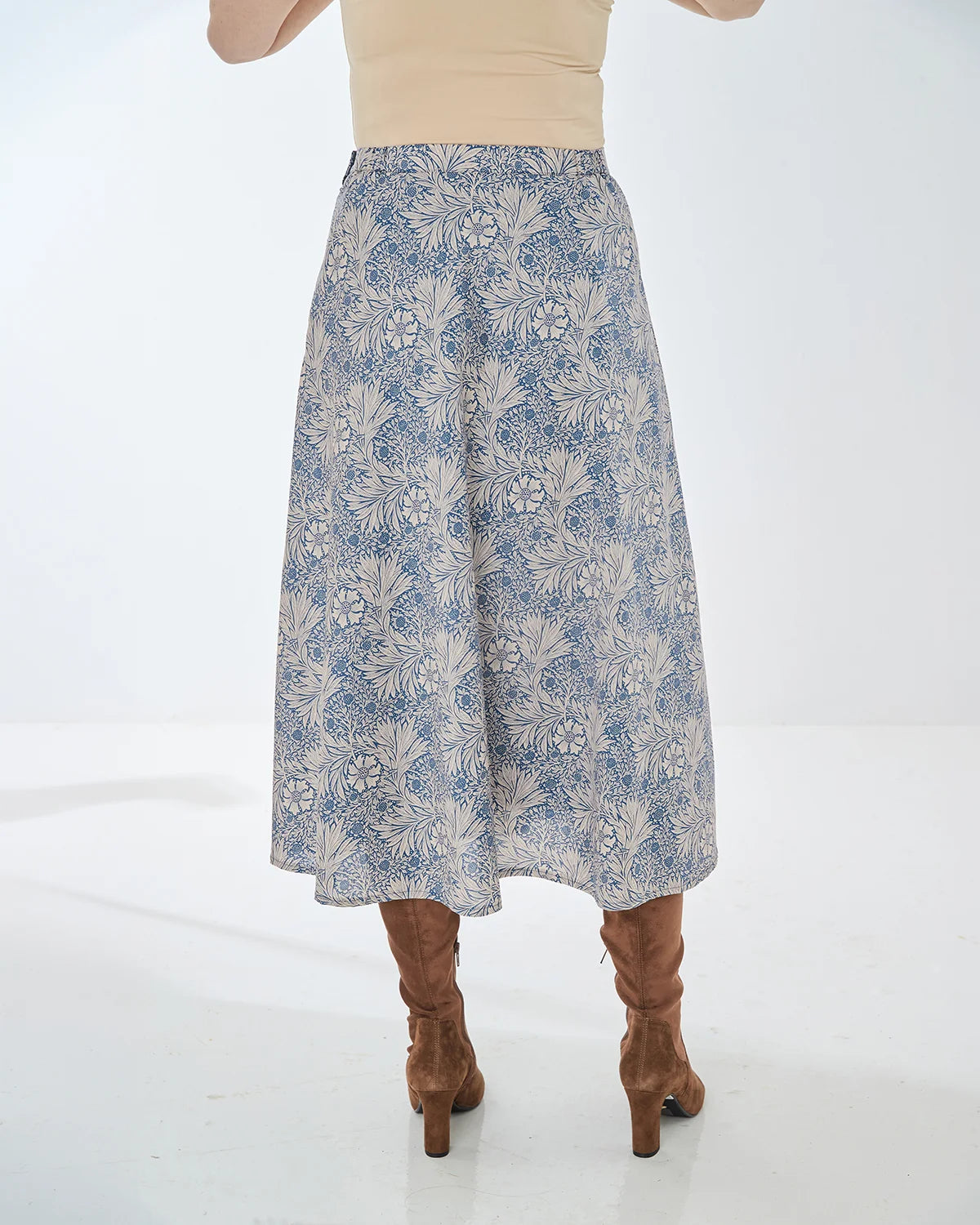 Beatrice Lined Floral Pure Cotton A Line Skirt