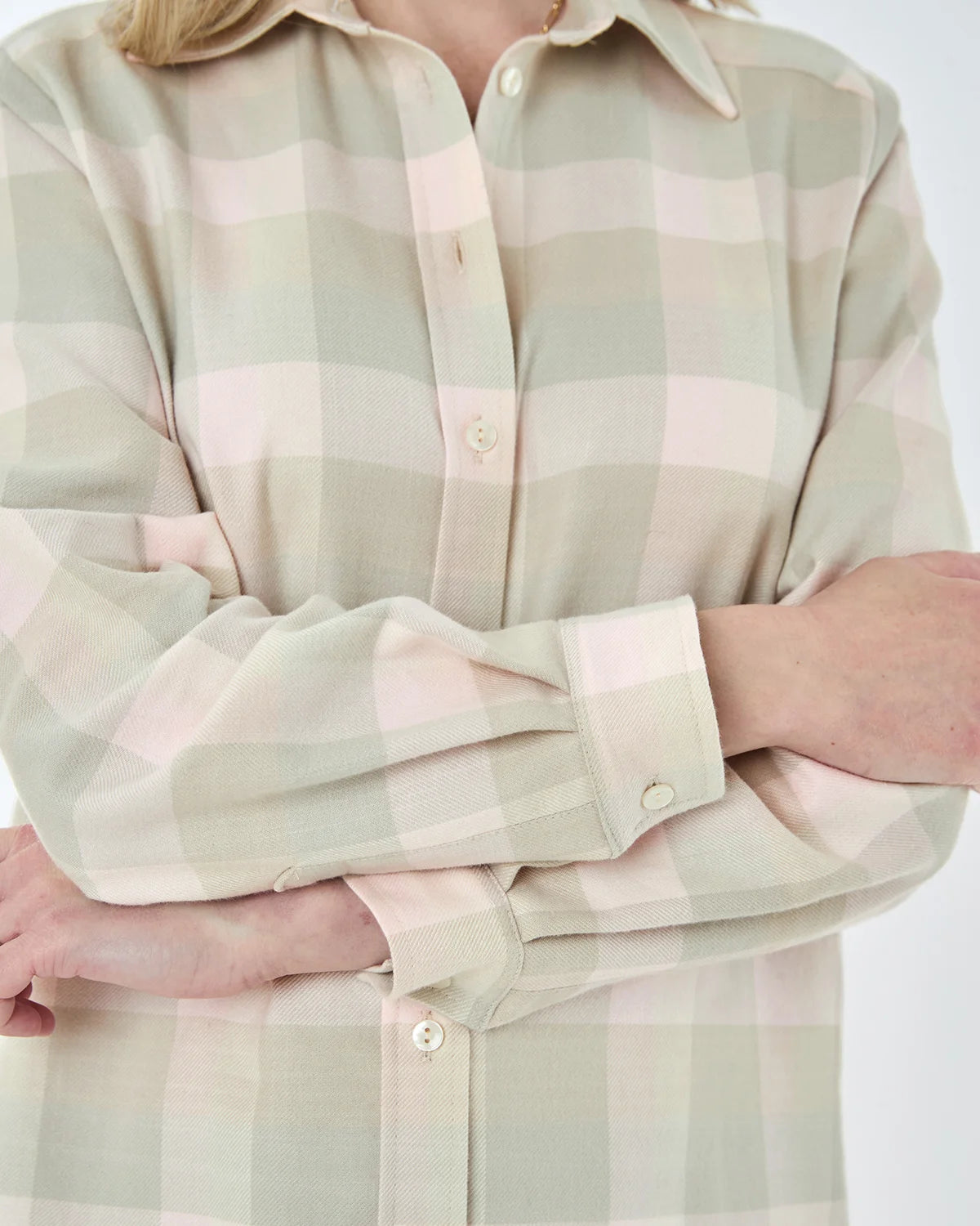 Blaine Soft Handle Pure cotton Checked Blouse