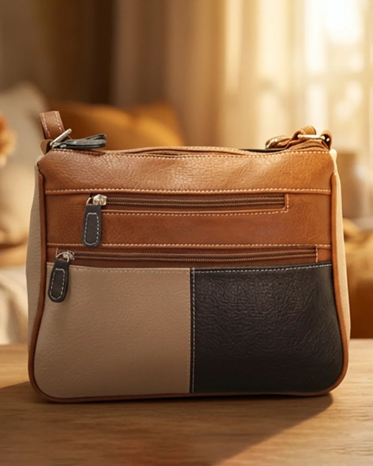 Payton Handbag - Tan/Black