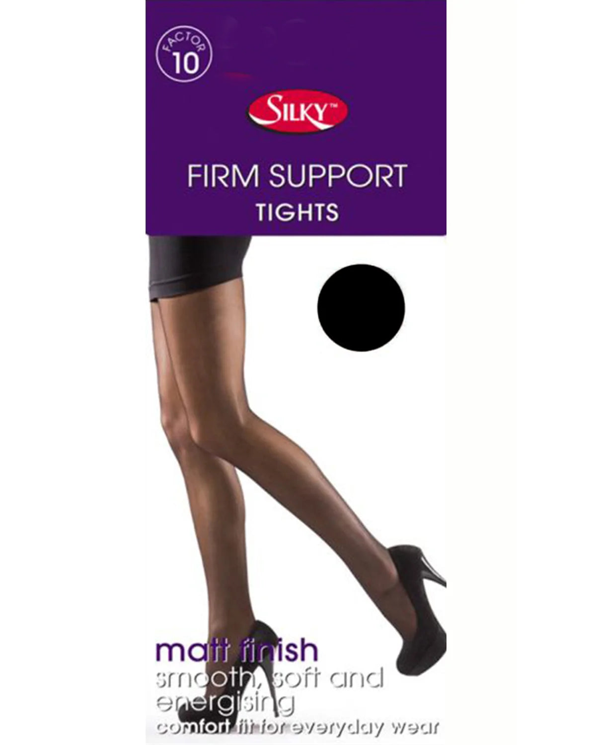 Silky Firm Support 30 Denier Tights - Barely Black