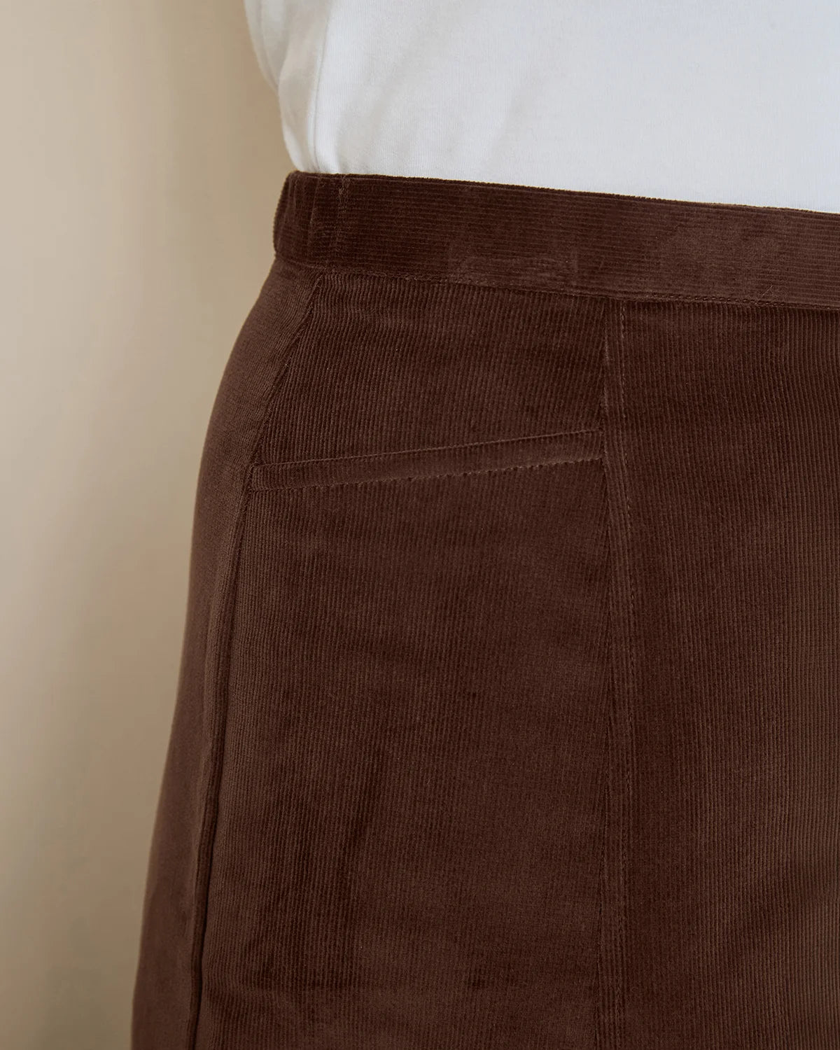 Needlecord Skirt - Chocolate