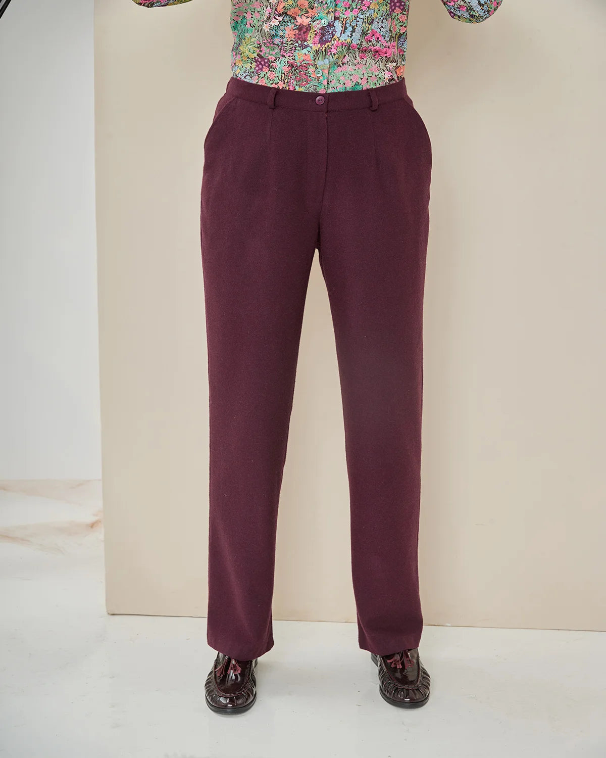 Ladies Flannel Trousers - Damson