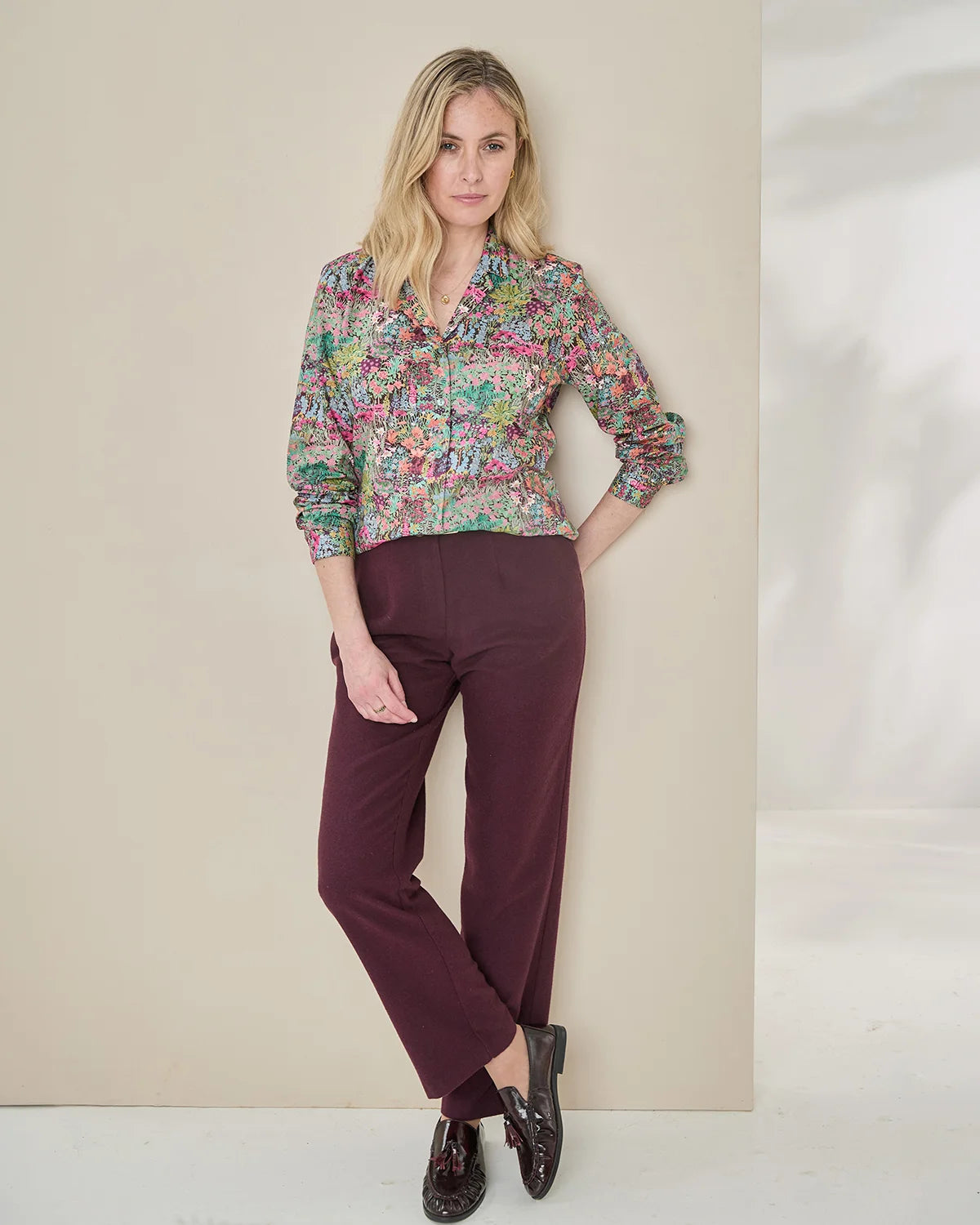 Ladies Flannel Trousers - Damson