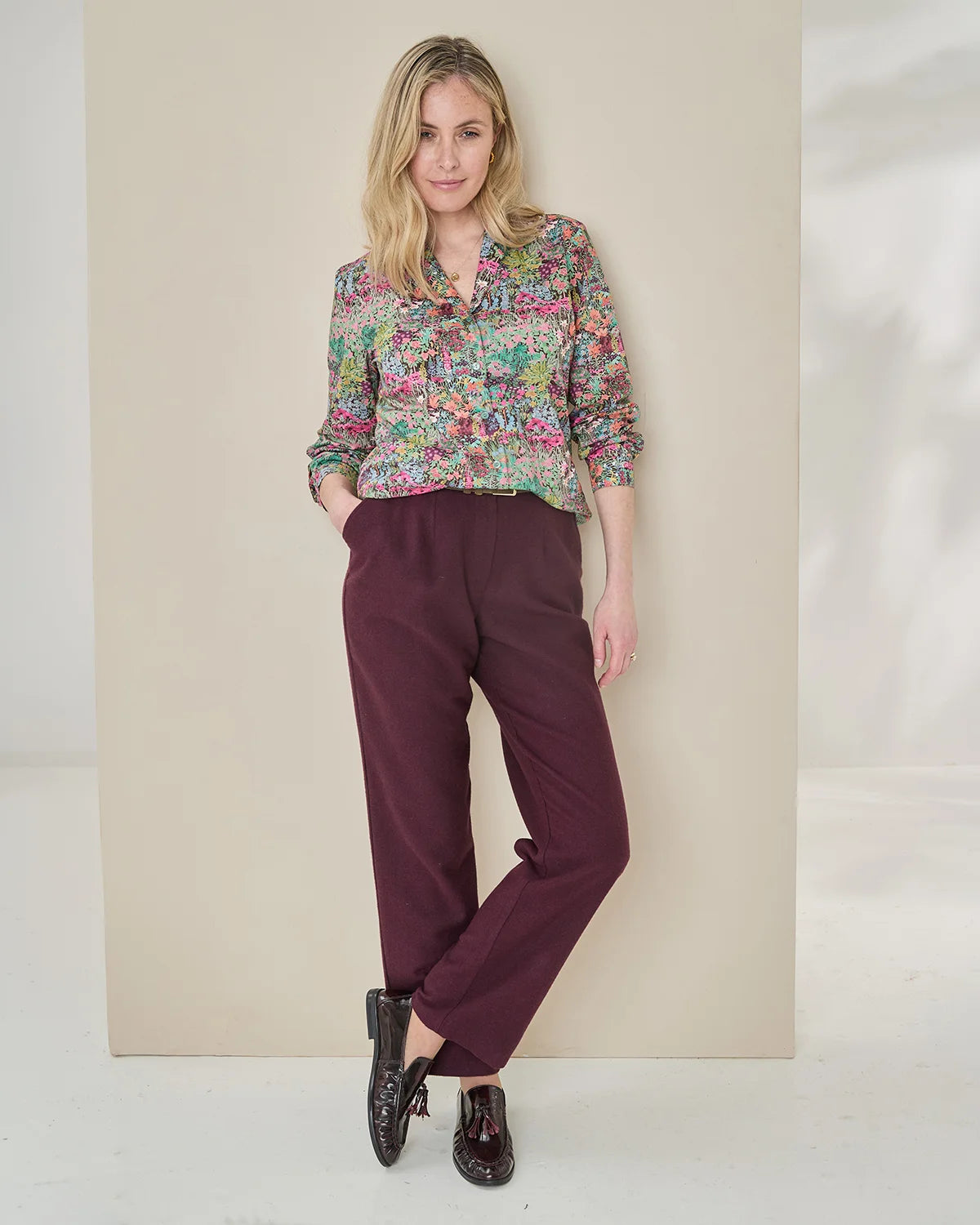 Ladies Flannel Trousers - Damson