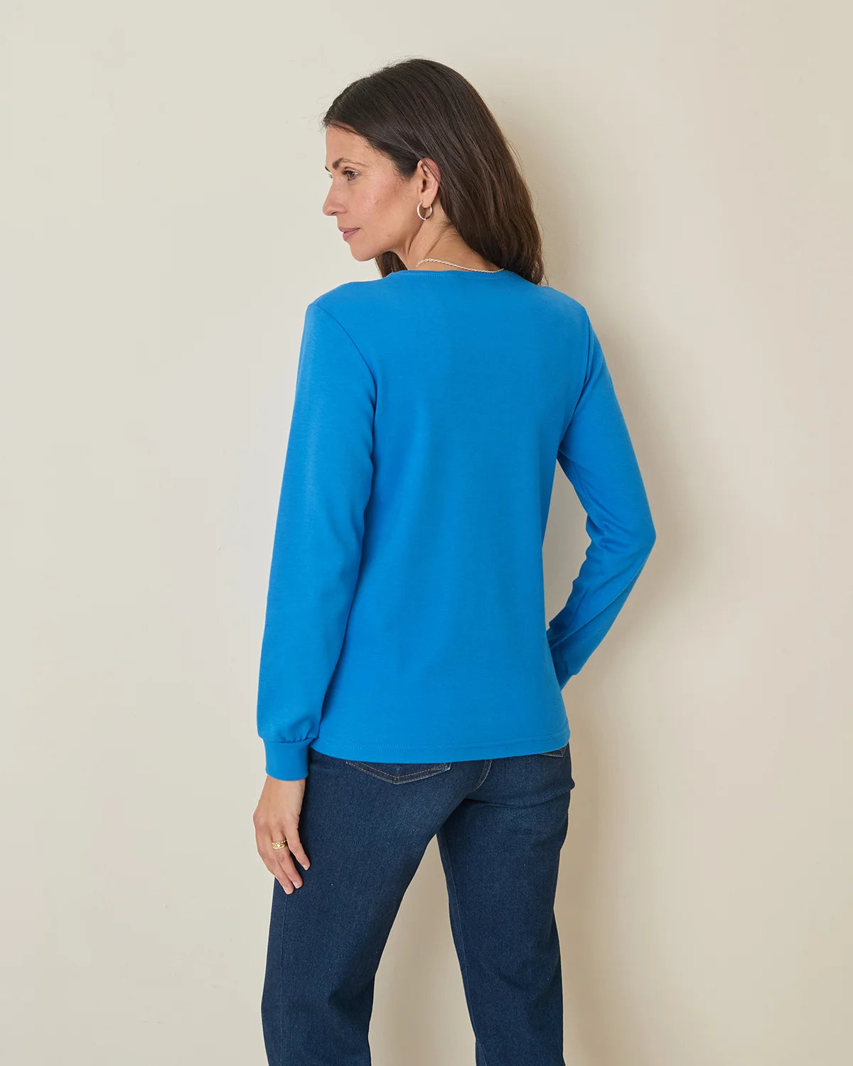 Pure Cotton Crew Neck - Delphinium