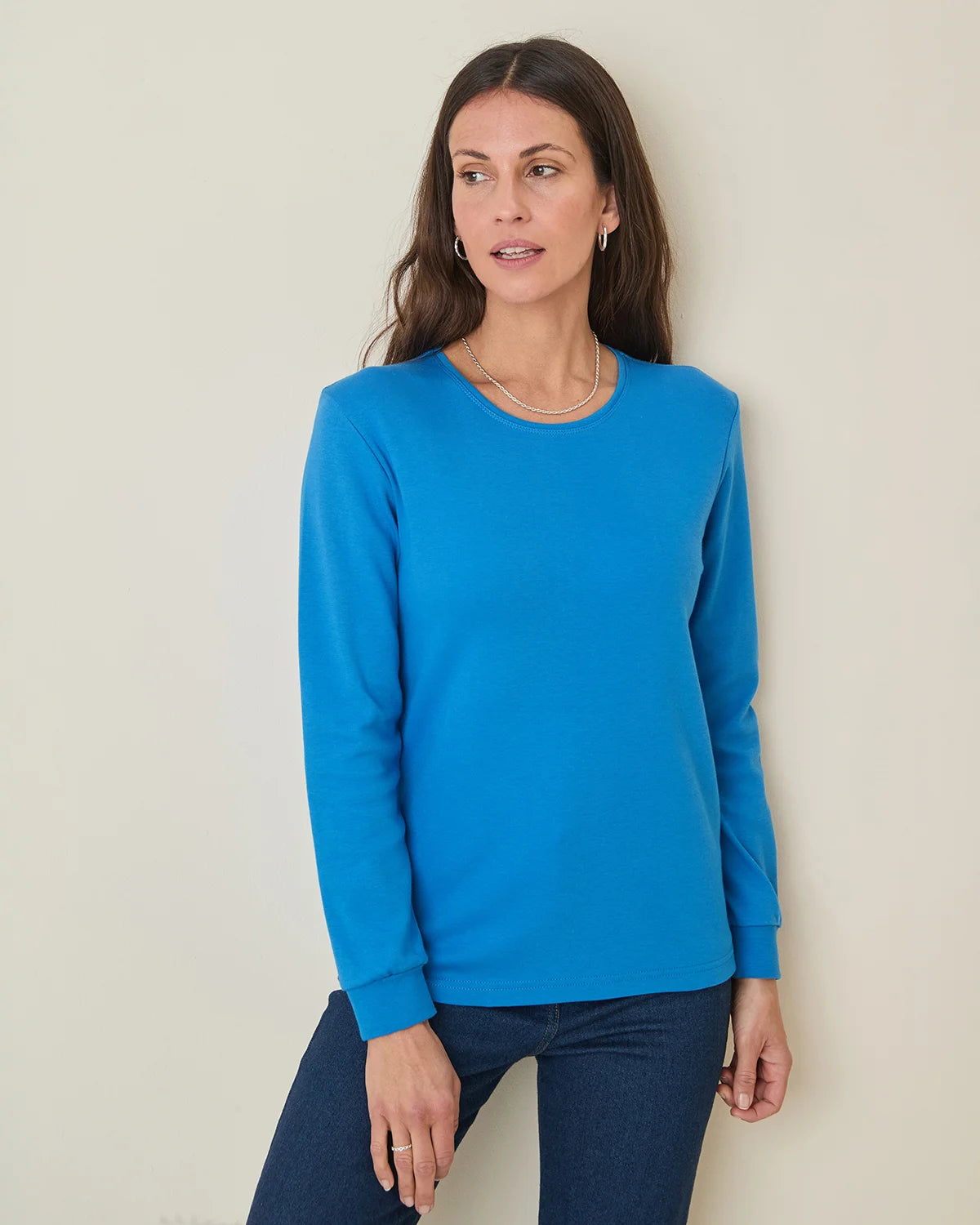 Pure Cotton Crew Neck - Delphinium