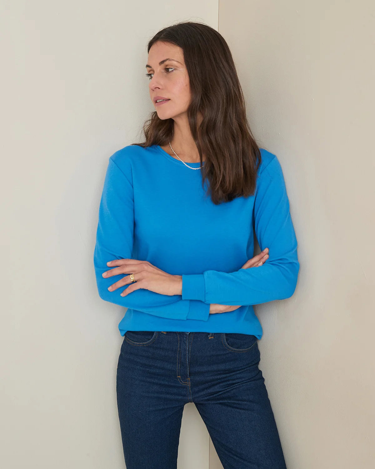Pure Cotton Crew Neck - Delphinium