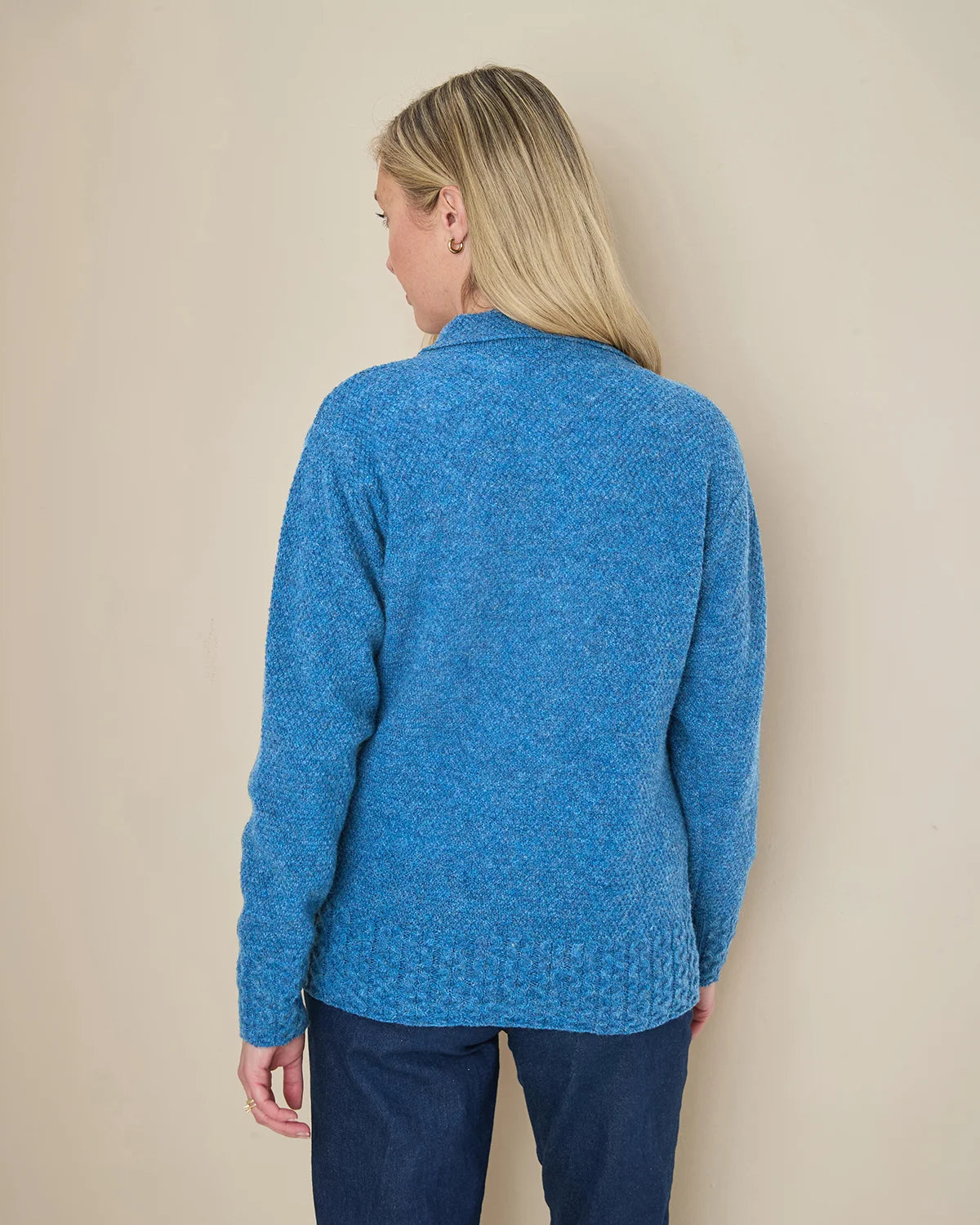 Shetland Cable Cardigan - Denim