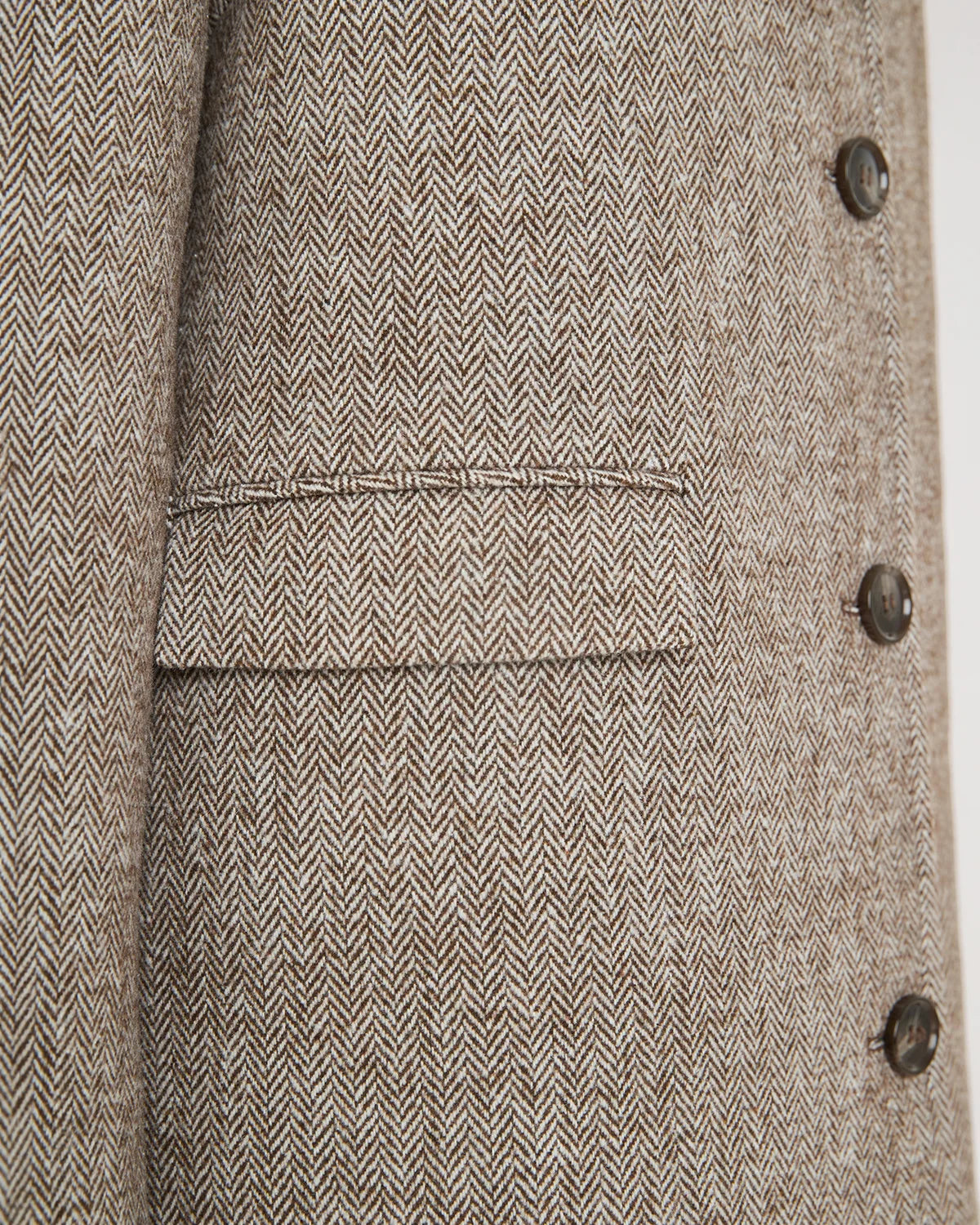 Doretta Herringbone Single Breasted Coat