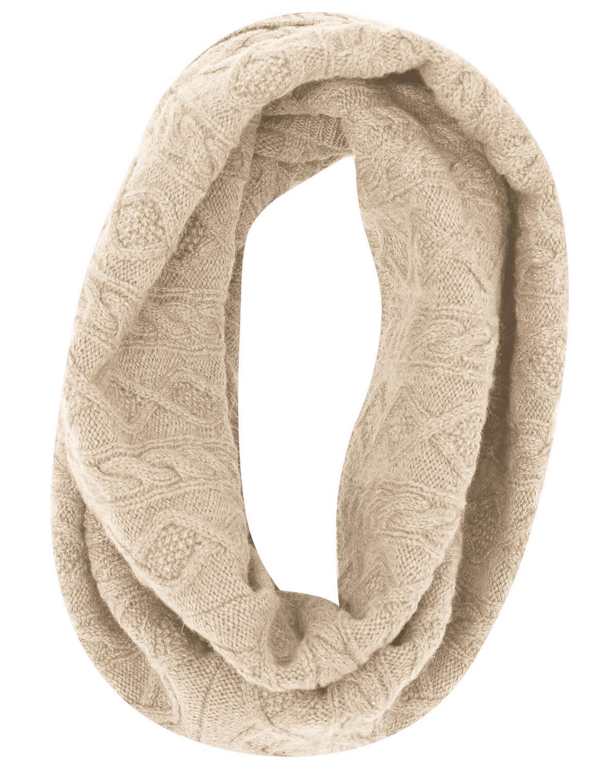 Cable Lambswool Snood  - Linen