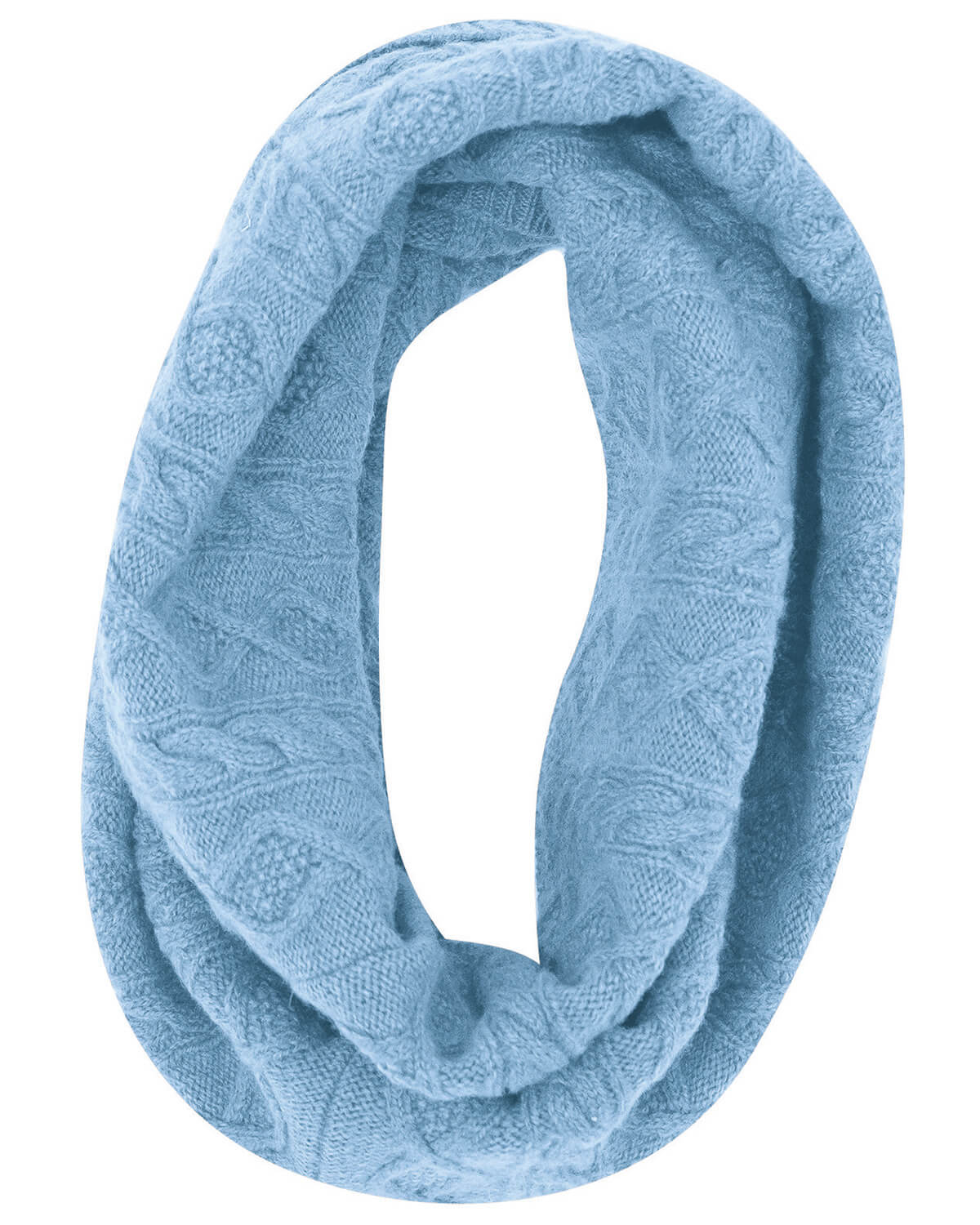 Cable Lambswool Snood  - Pale Blue