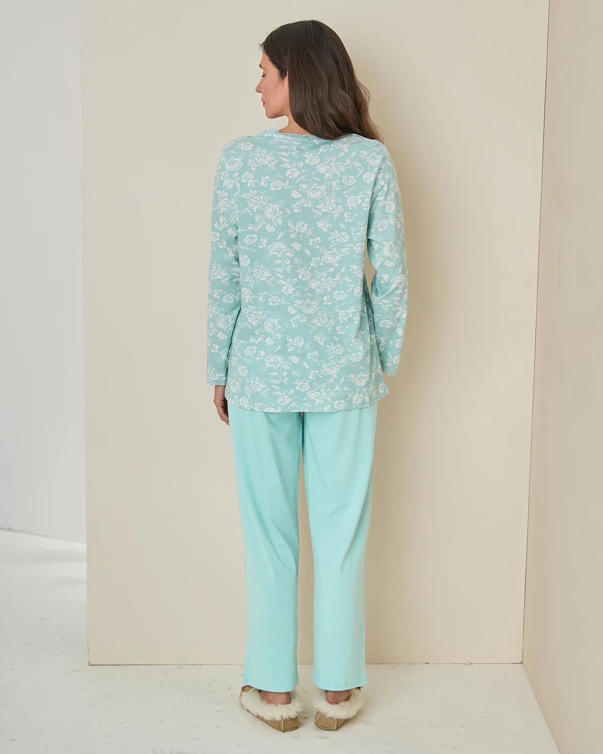 Elise Floral Long Sleeve Cotton Jersey Pyjamas