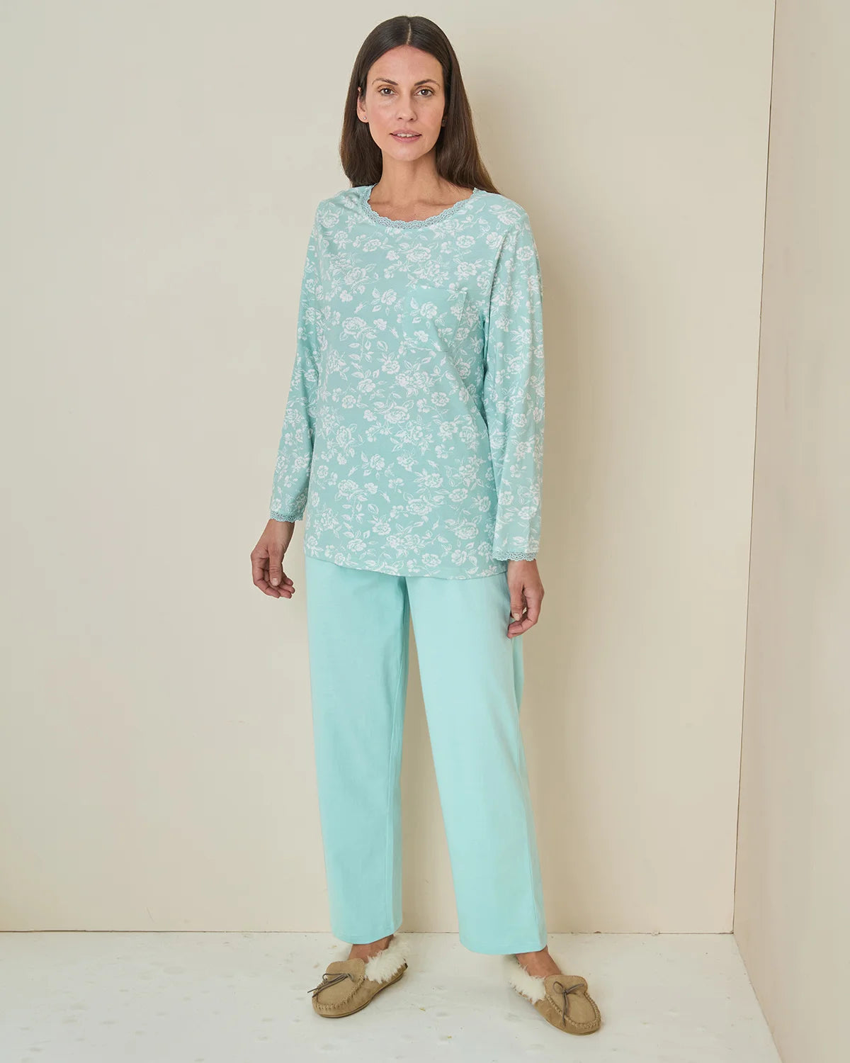 Elise Floral Long Sleeve Cotton Jersey Pyjamas