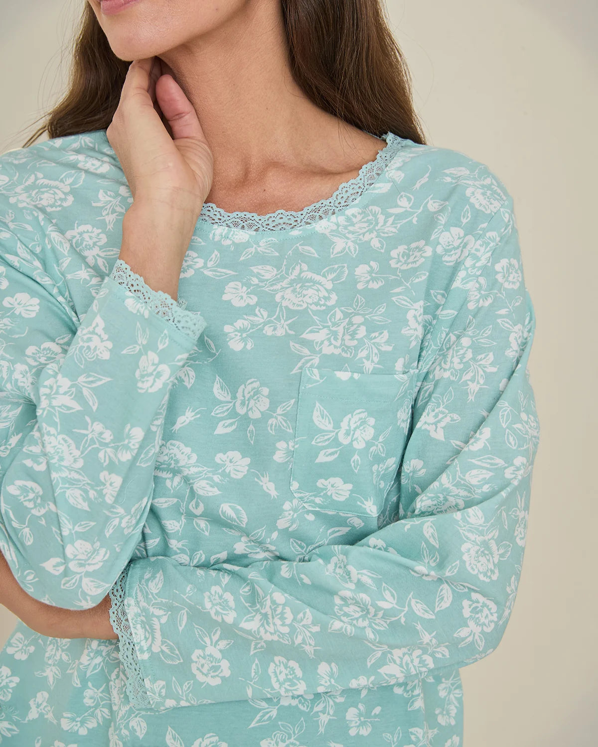Elise Floral Long Sleeve Cotton Jersey Pyjamas