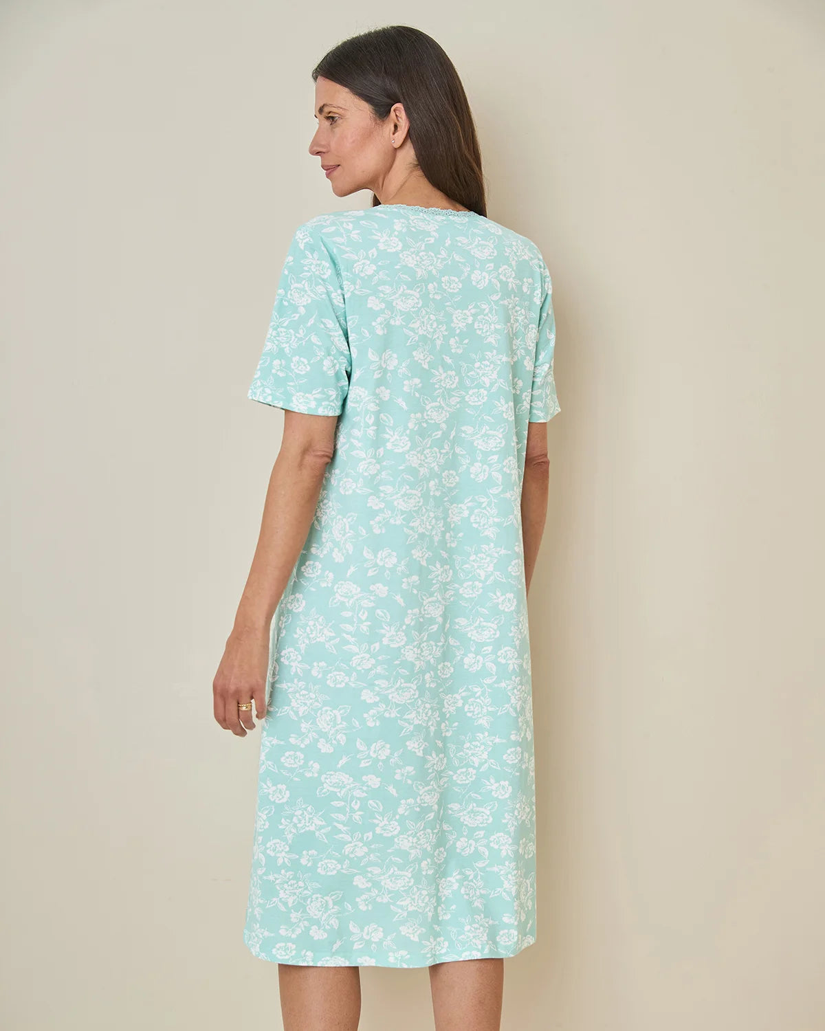 Elise Floral Short Sleeve Cotton Jersey Nightdress