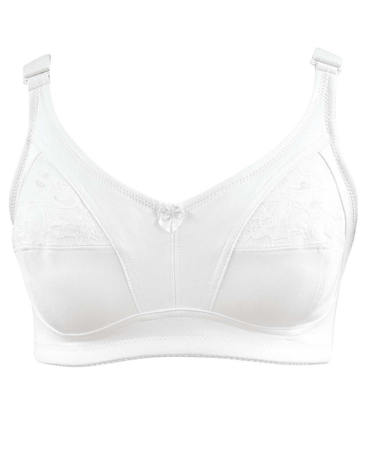 Embroidered Bra - White