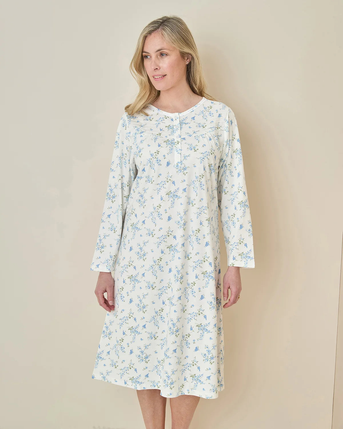 Genevieve Long Sleeve Cotton Nightdress