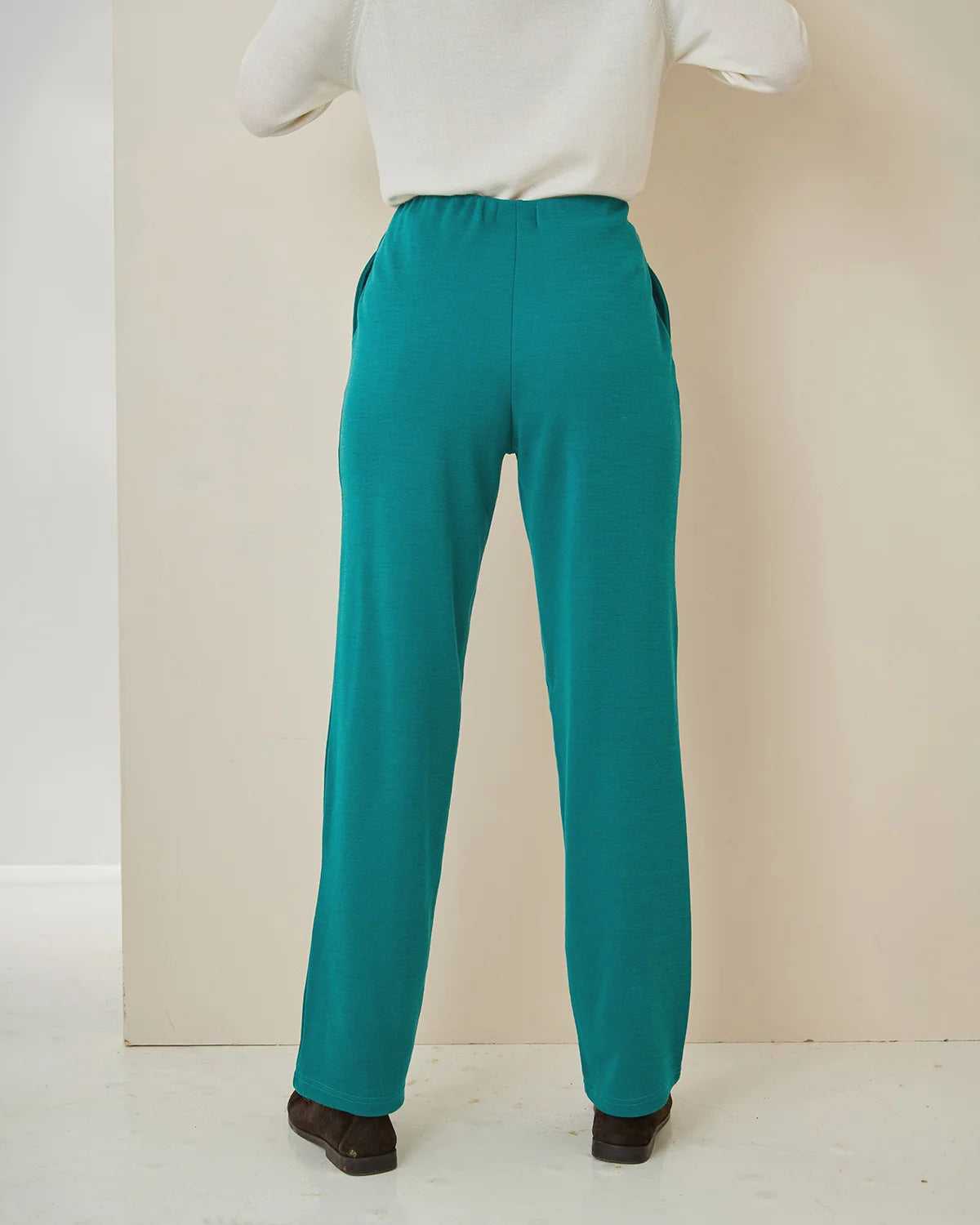 Isla Wool Blend Pull On Trousers - Emerald