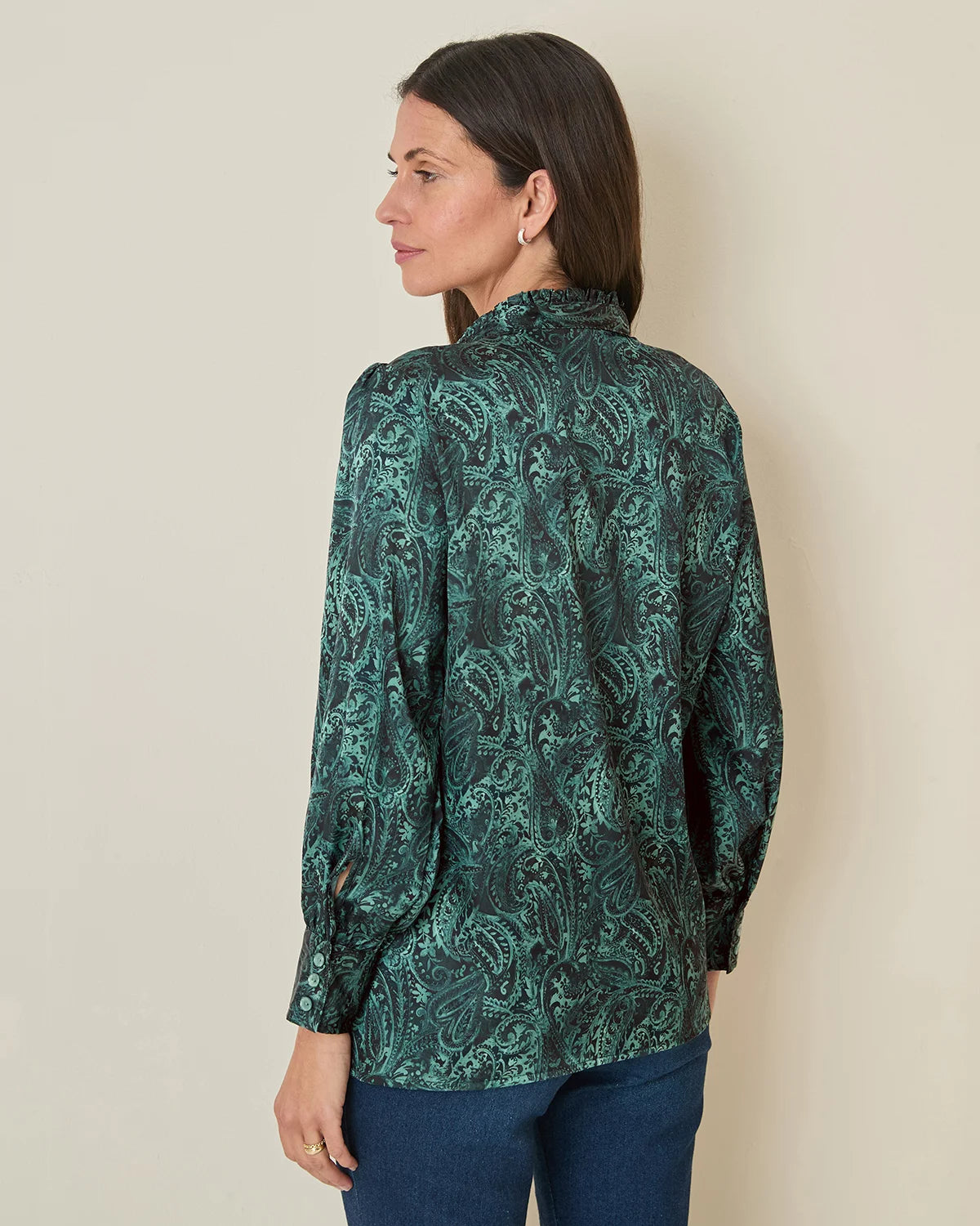 Jane Pie Frill Detail Pintuck Long Sleeve Blouse
