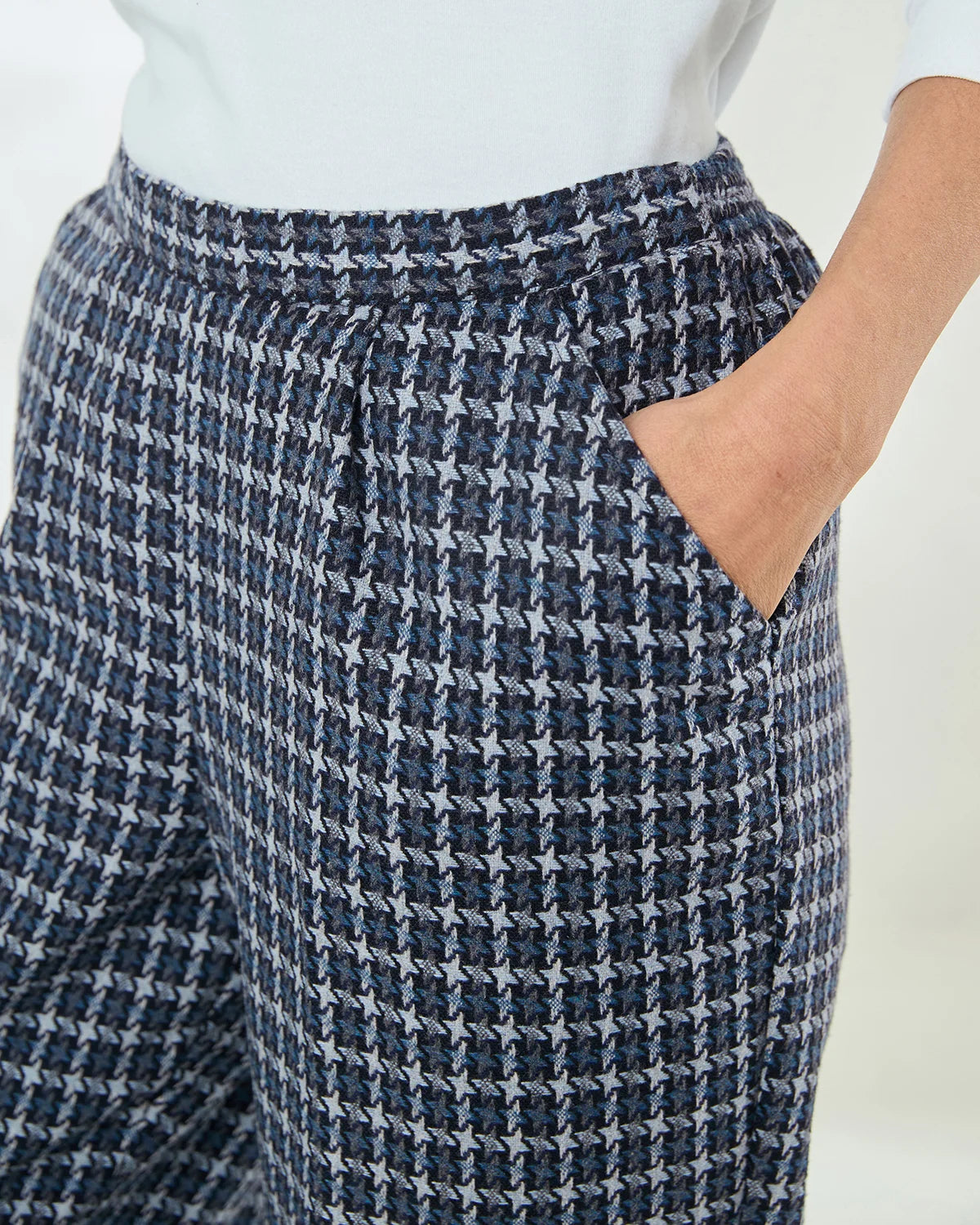 Laverne checked Wool Mix Pull On Trousers