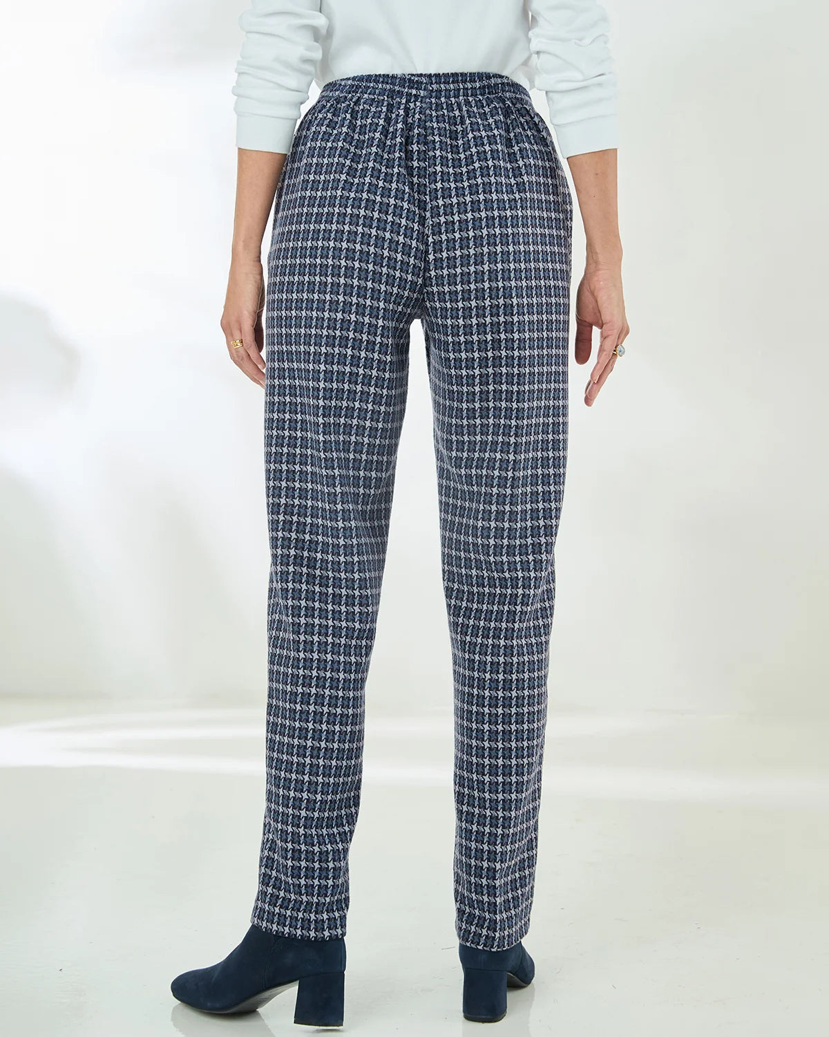 Laverne checked Wool Mix Pull On Trousers