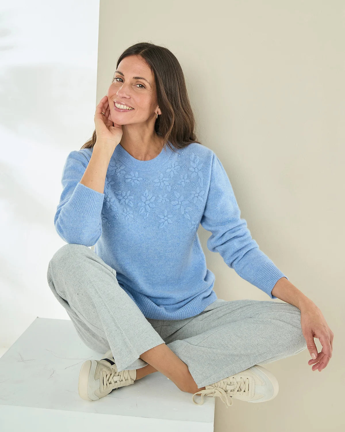 Lizzy Embroidered Pure Lambswool Jumper