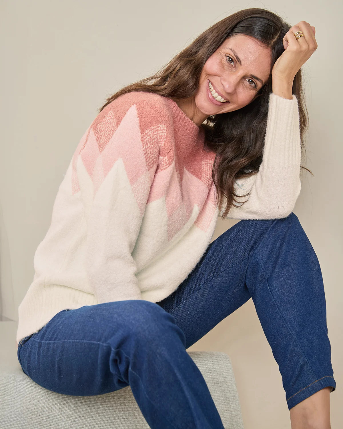 Luella Raglan Sleeve Patterned Jumper