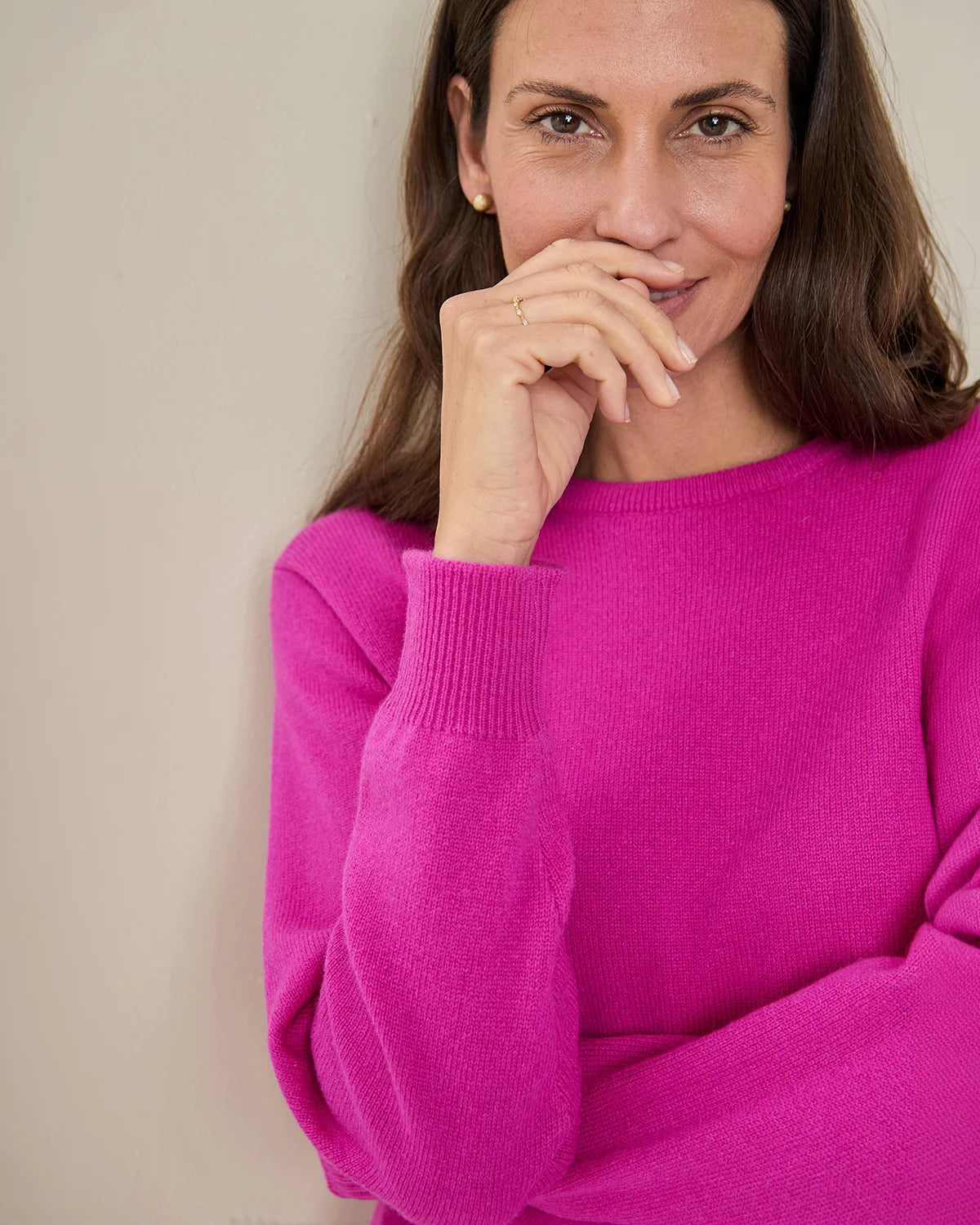 Lambswool Crew Neck Jumper - Magenta