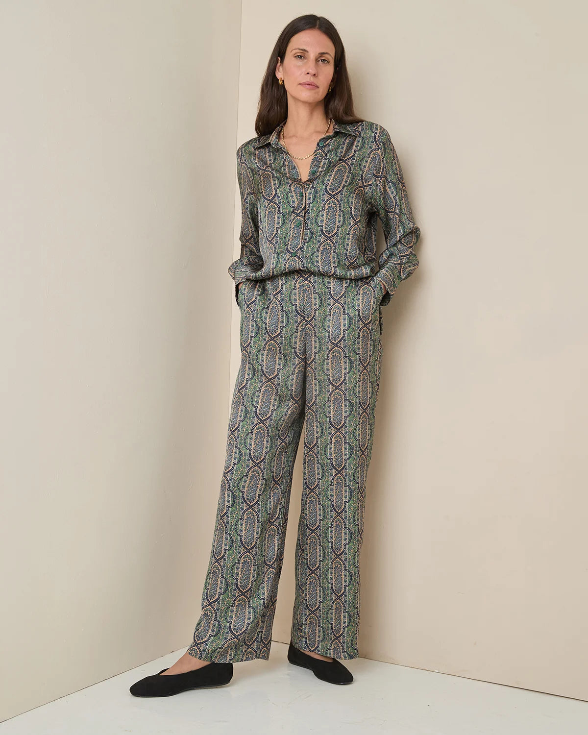 Miriam Floral Pure Viscose Pull On Trousers
