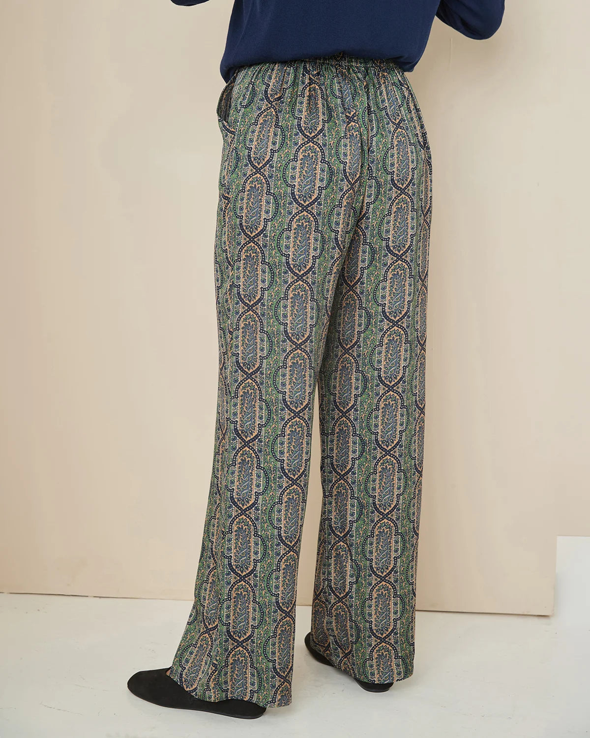 Miriam Floral Pure Viscose Pull On Trousers