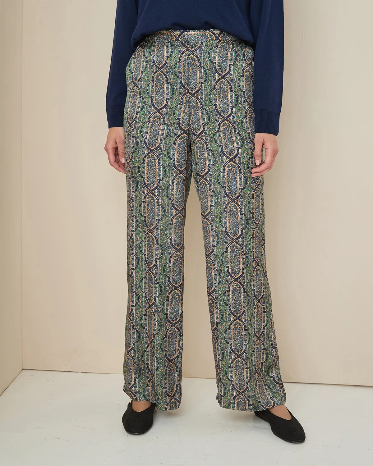Miriam Floral Pure Viscose Pull On Trousers