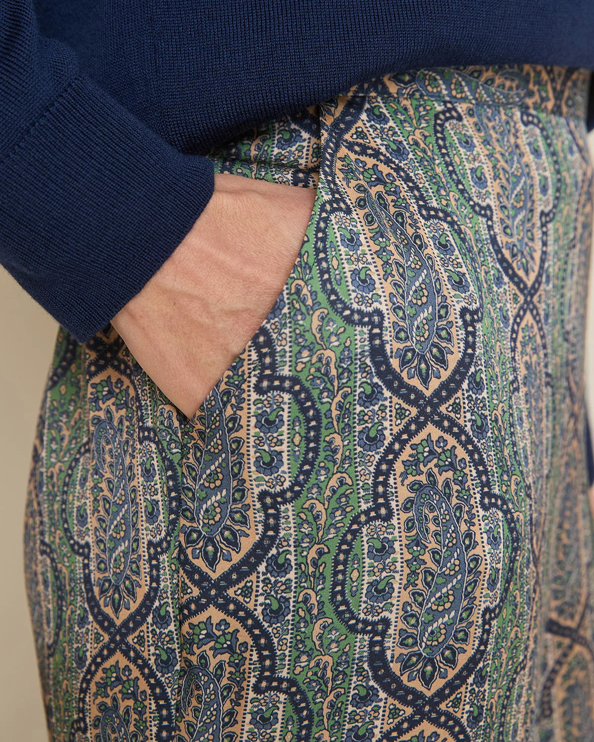 Miriam Floral Pure Viscose Pull On Trousers