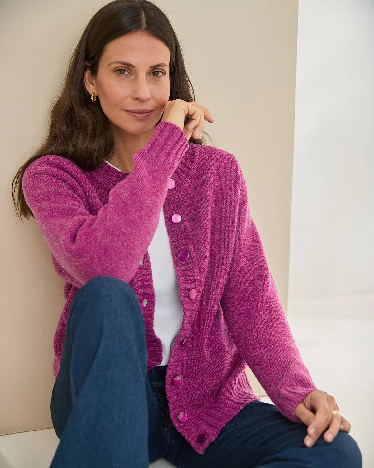 Shetland Cardigans - Mulberry