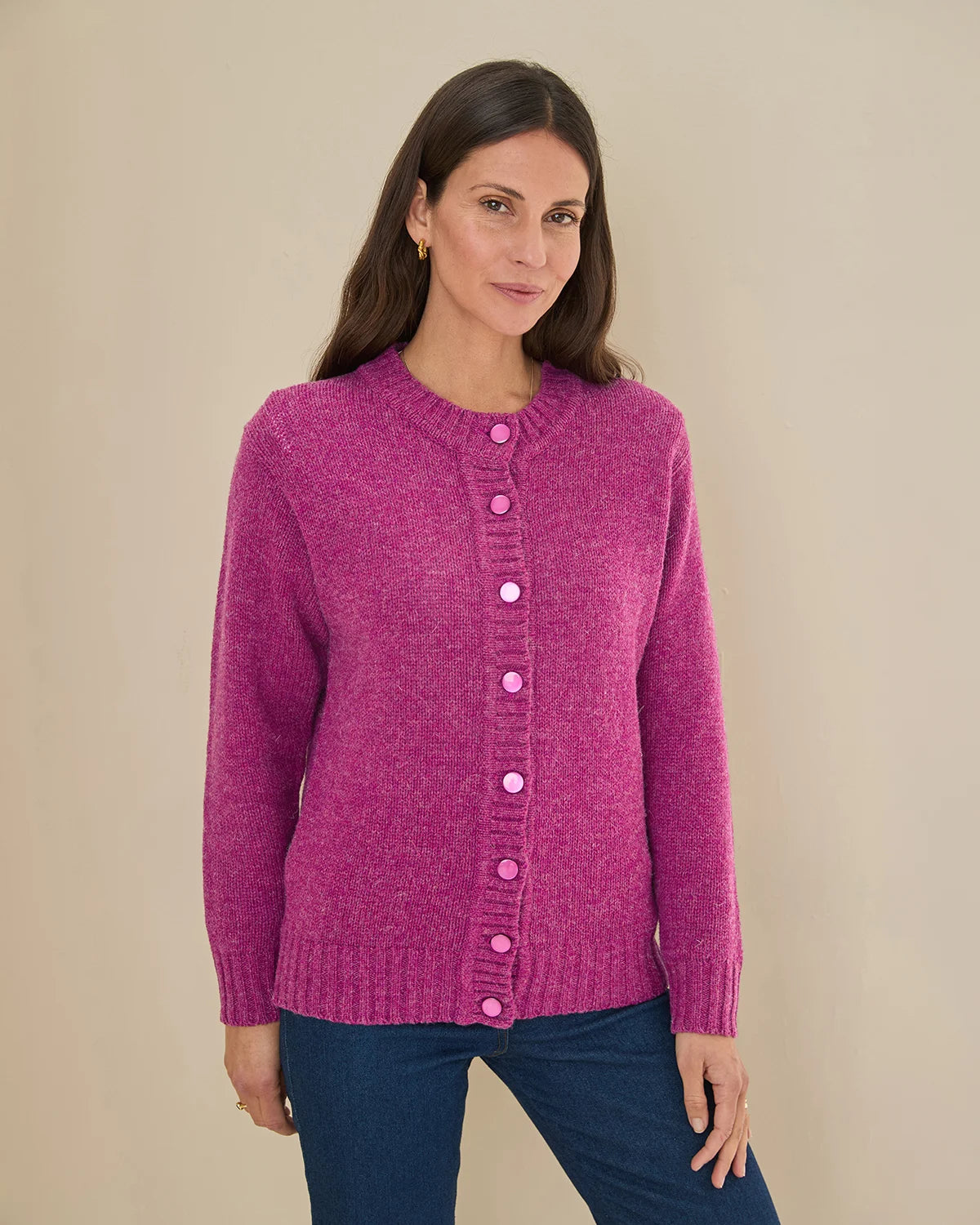 Shetland Cardigans - Mulberry