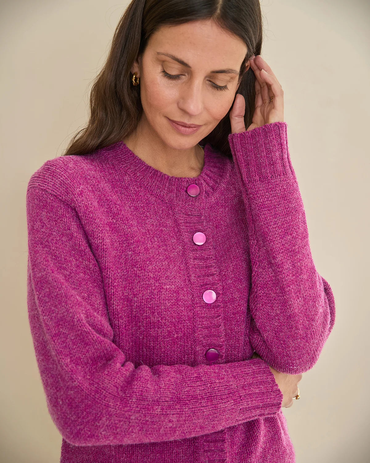 Shetland Cardigans - Mulberry