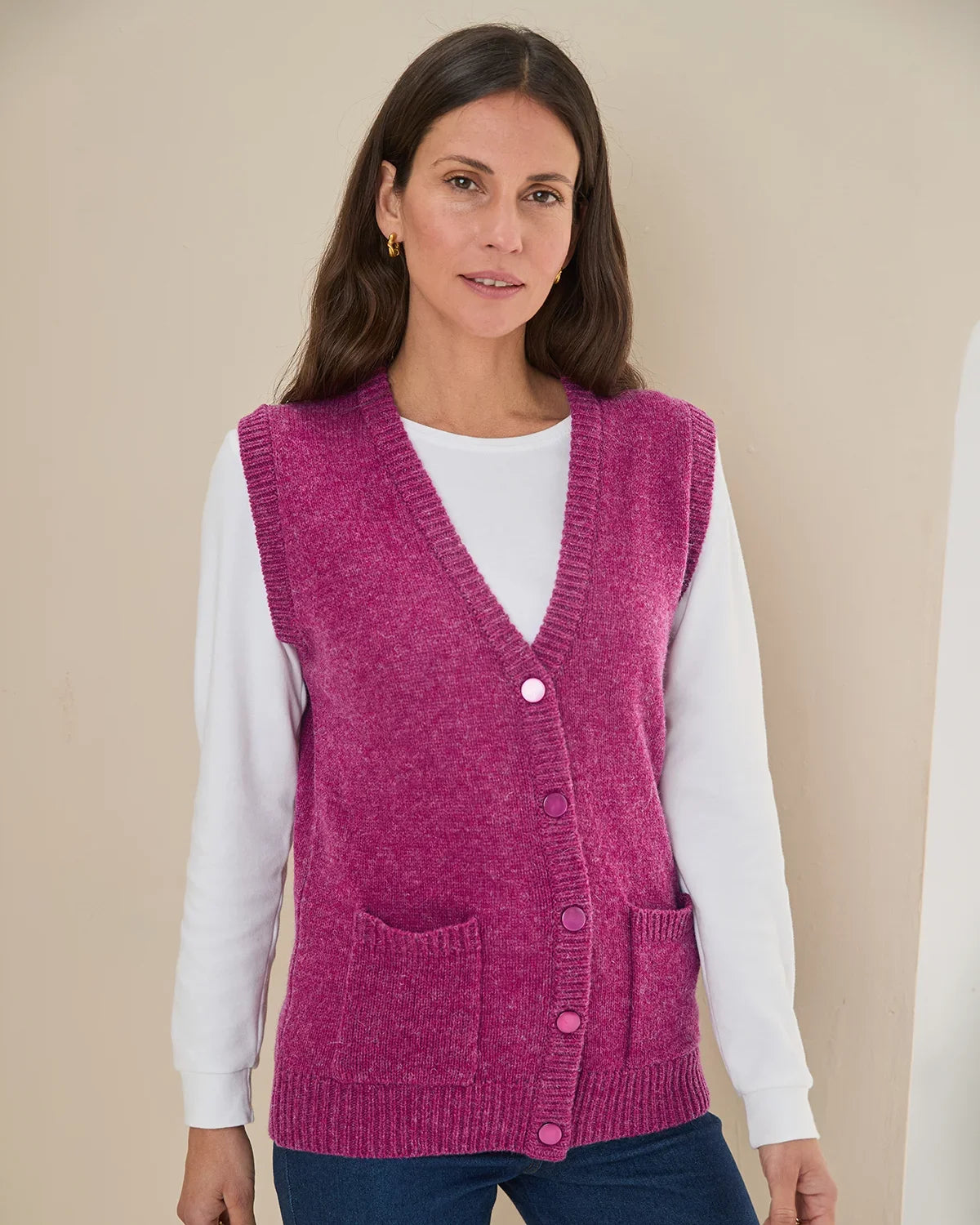 Shetland Waistcoat - Mulberry
