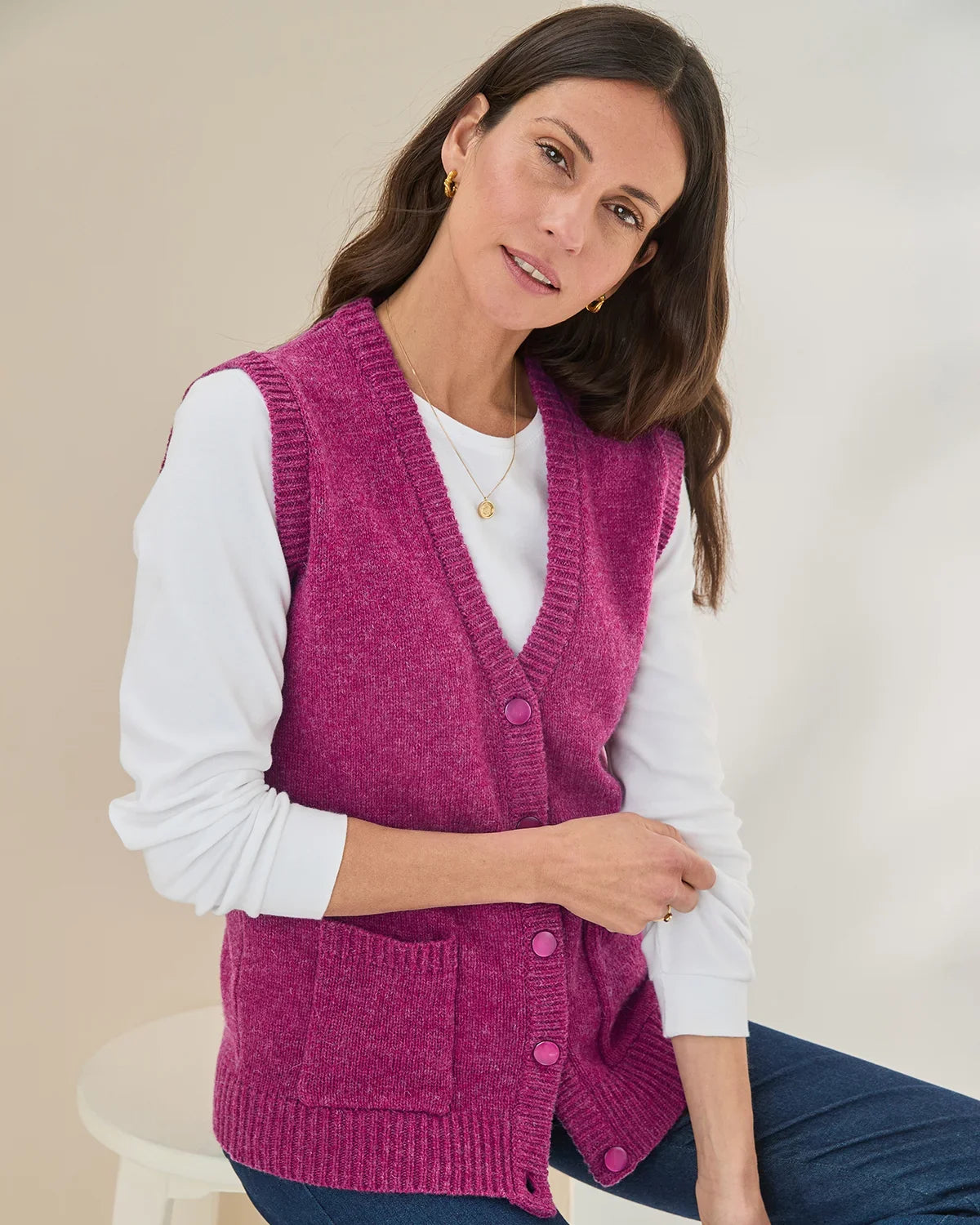 Shetland Waistcoat - Mulberry