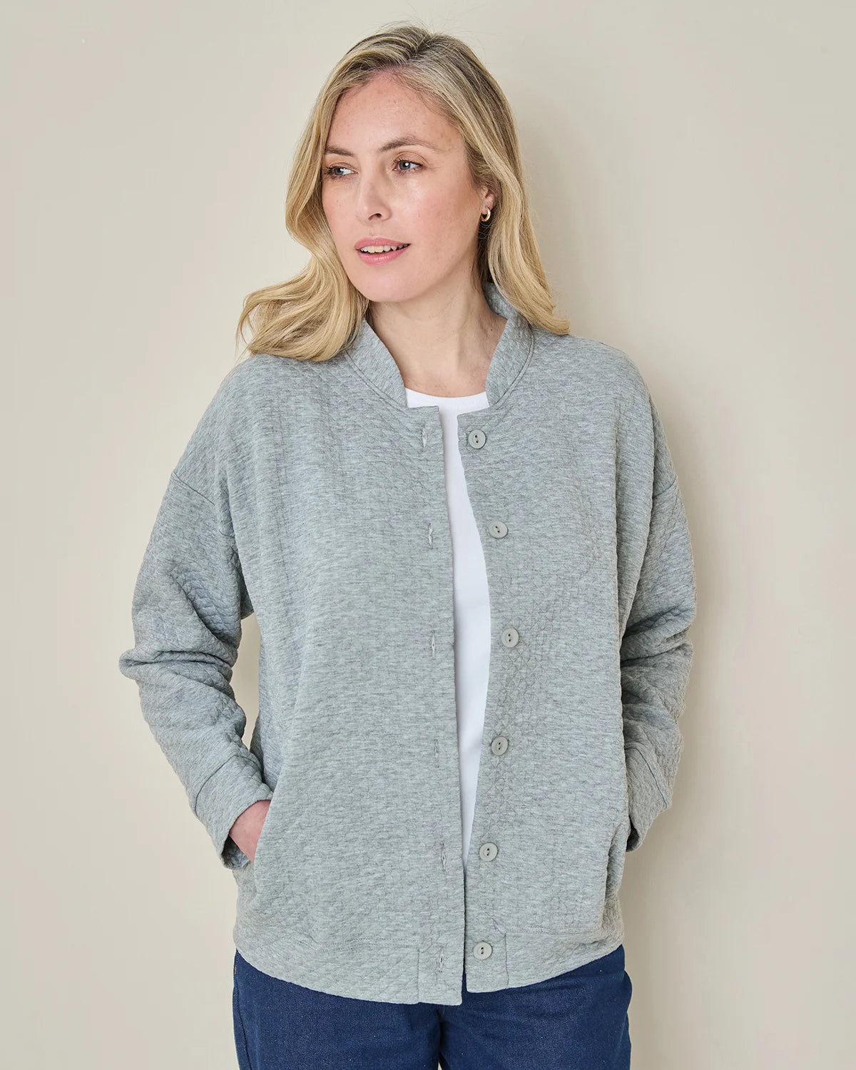 Nova Silver Quilted Leisure Cardigan