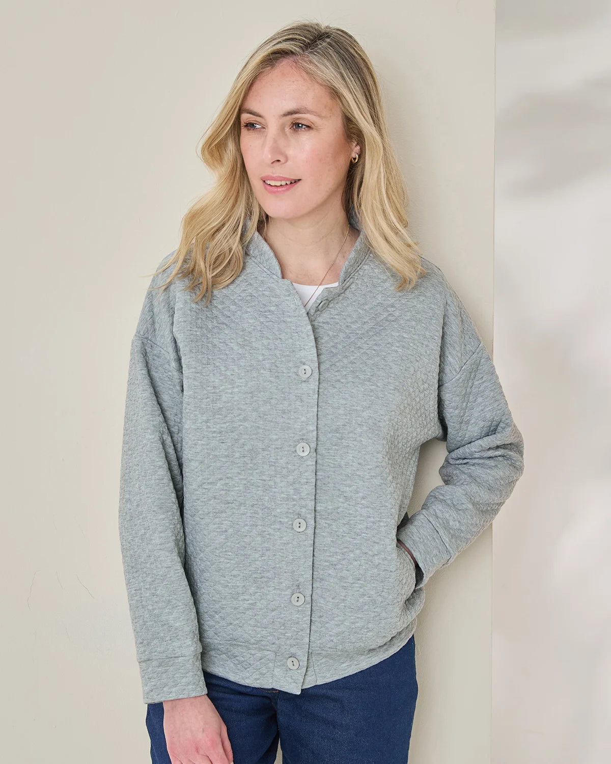 Nova Silver Quilted Leisure Cardigan