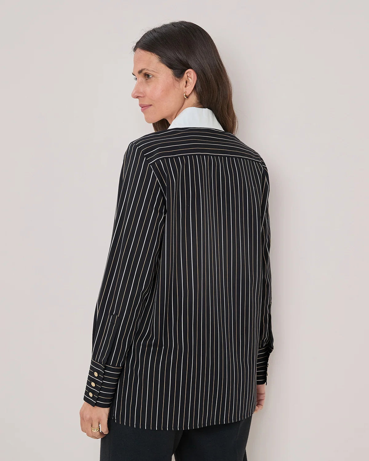 Odette Pure Cotton Long Sleeved Striped Blouse