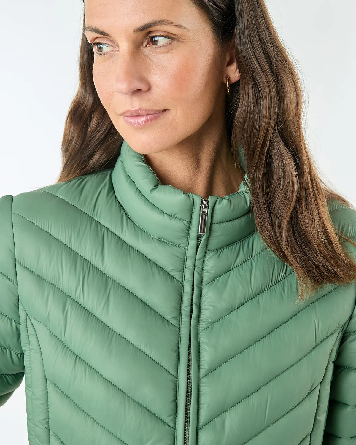 Lightly Padded Quilted Jacket - Sage