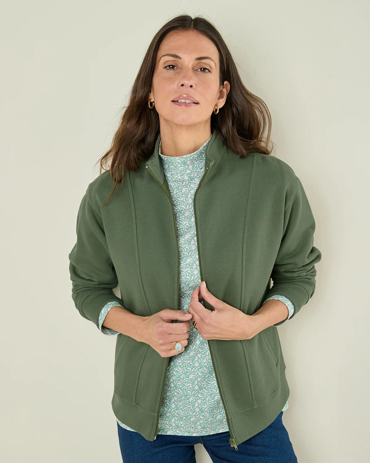 Taylor Cotton Mix Leisure Cardigan - Green