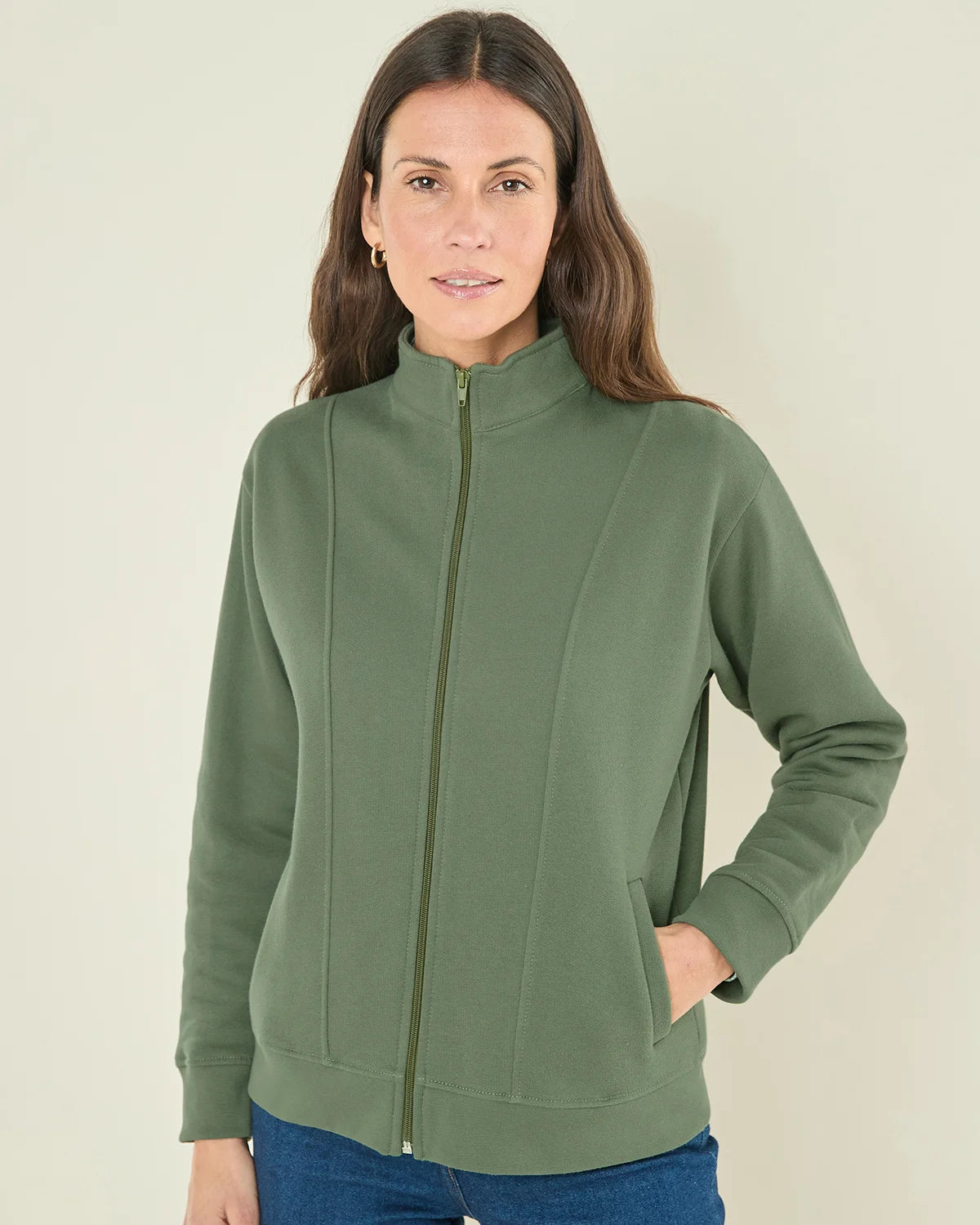 Taylor Cotton Mix Leisure Cardigan - Green